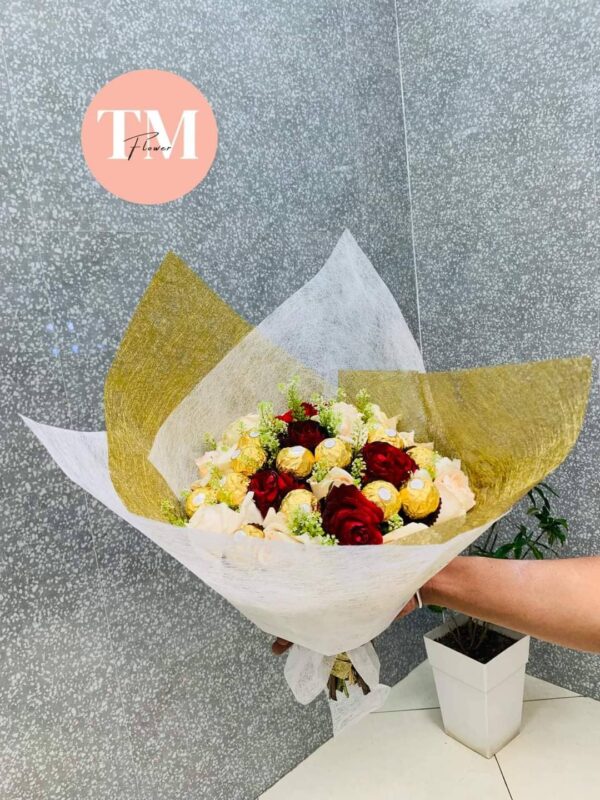 Bouquet de fleurs + choco express livré le jour même